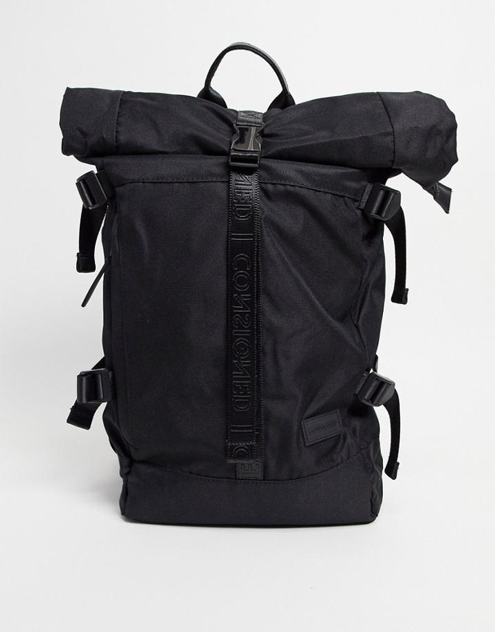 Consigned Multi Buckle Backpack-black