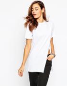 Asos Split Front T-shirt - White