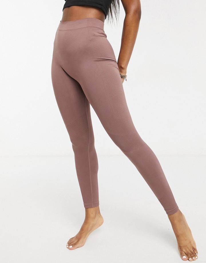 Weekday Celestia Yoga Seamless Leggings In Mocha-brown
