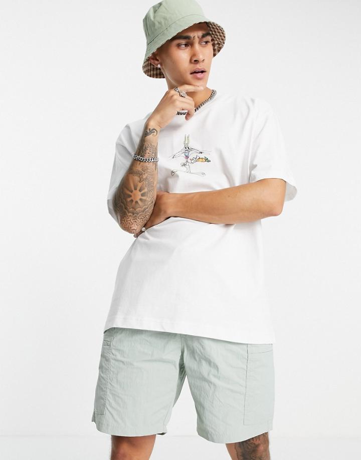 Weekday Oversized Graphic Print T-shirt In White