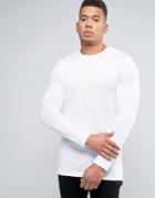 New Look Long Sleeve Longline T-shirt In White - White
