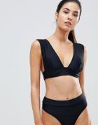 Missguided Mix & Match Super Plunge Bikini Top - Black