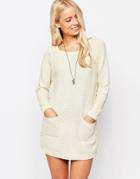 See U Soon Sweater Dress With Bobble Detail - Off White