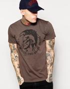 Diesel T-shirt T-ulysse Mowhawk Logo Print - Charcoal