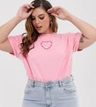 Asos Design Curve T-shirt With Barb Wire Heart-pink