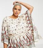 River Island Plus Kimono Top In Cream-white