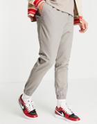 Asos Design Tapered Chino Sweatpants In Light Gray