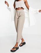 Vila High Waisted Pants In Brown