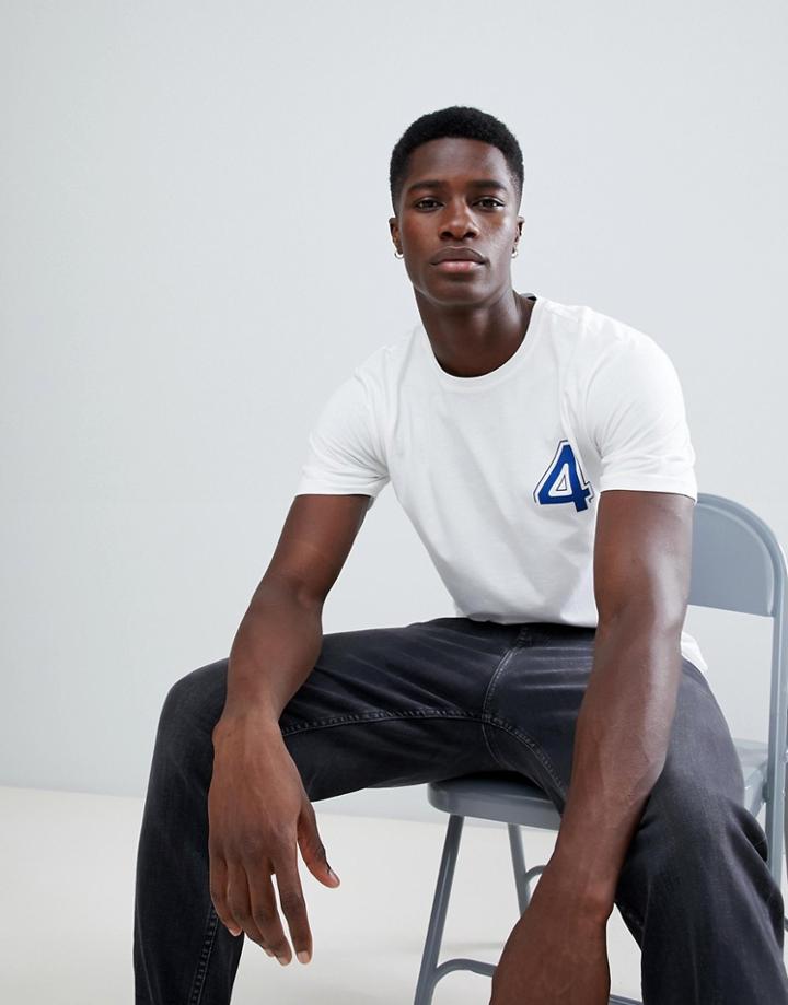 Troy T-shirt With 4 Chest Print - White