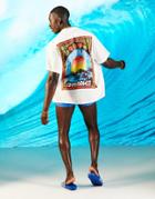 Asos Design Amnesia Relaxed Revere Shirt In Ecru With Ibiza Prints-neutral