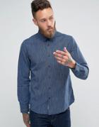 Lee Buttondown Stripe Shirt Indigo - Blue