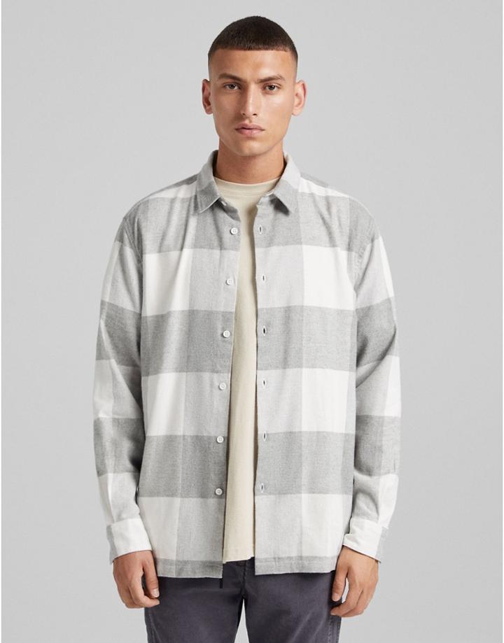 Bershka Shirt In Gray Check