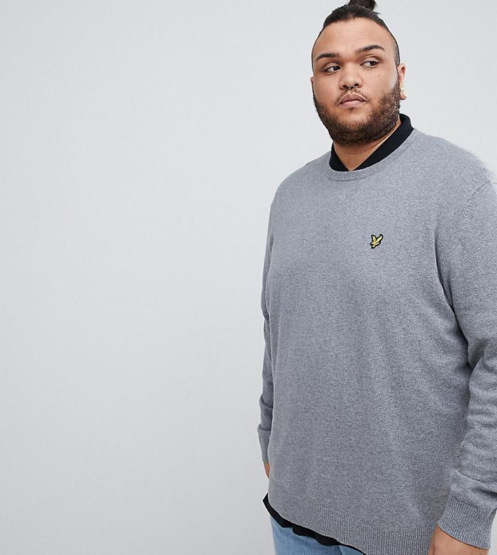 Lyle & Scott Plus Cotton Sweater In Gray - Gray