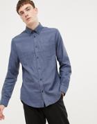 Ben Sherman Slim Fit Twisted Plain Shirt-blue