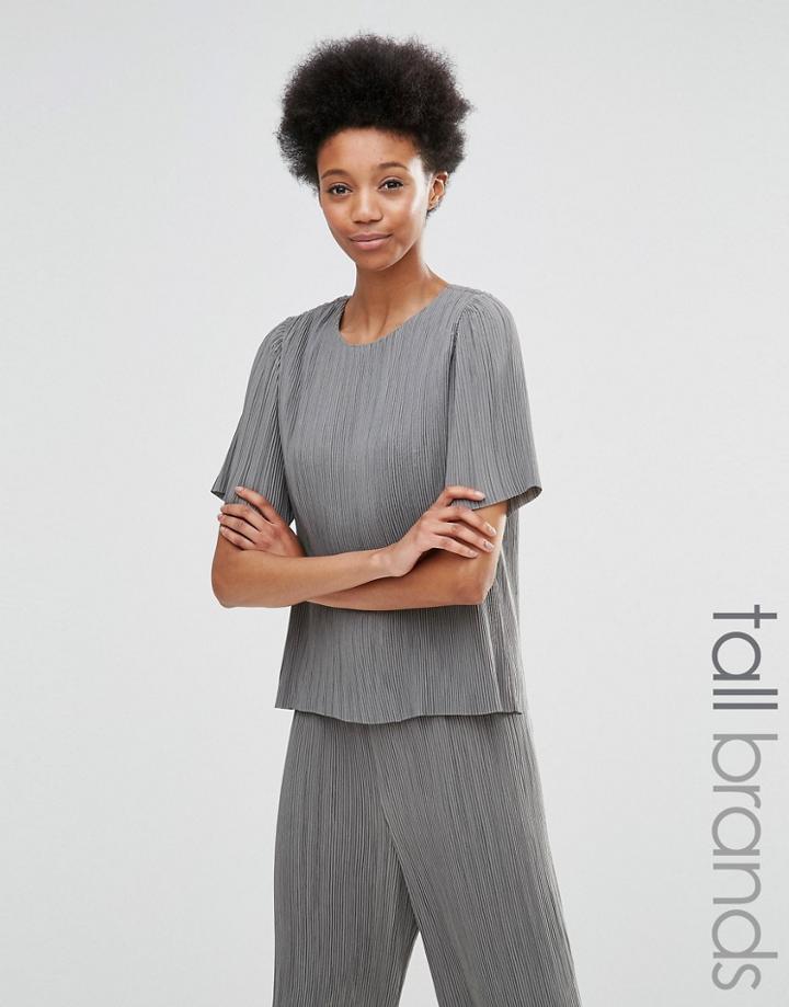 Adpt Tall Pleated Tee - Gray