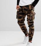 Rose London Skinny Cargo Joggers In Camo Exclusive To Asos - Green
