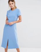 Warehouse Split Front Dress - Blue