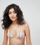 Free Society Stripe Cross Back Triangle Bikini Top - Multi