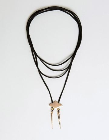 Ashiana Bolo Tie Necklace - Black