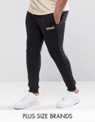 Defend London Plus Joggers In Black Skinny Fit - Black