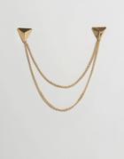 Designb London Triangle Collar Tips & Chain In Gold - Gold