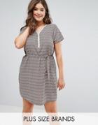 Koko Zig Zag Print Zip Front Dress - Multi