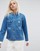 Carhartt Wip Workwear Denim Jacket With Raw Hem - Blue