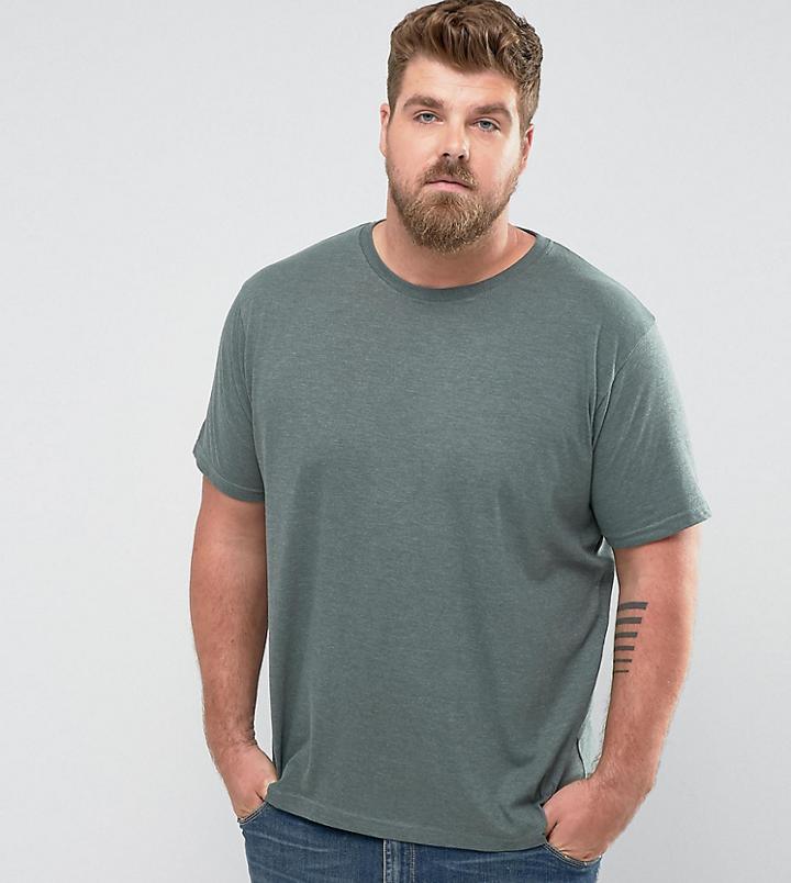 Brave Soul Plus Marl T-shirt - Green