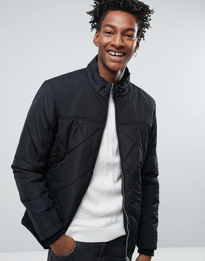 Selected Quilted Jacket - Black