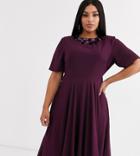 Asos Design Curve Crop Top Embellished Neckline Midi Dress