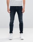 Selected Homme Fabios Skinny Fit Jeans In Dark Wash - Blue