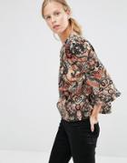 Ganni City Hall Lace Top In Camel - Beige