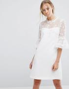 Ted Baker Lace Peplum Sleeve Dress - White