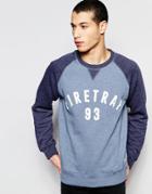 Firetrap Contrast Raglan Sleeve Crew Neck Sweater - Blue