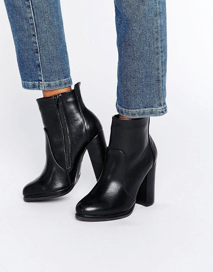 Blink High Block Heeled Boots - Black