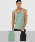 Asos Design 2 Pack Organic Tank Save