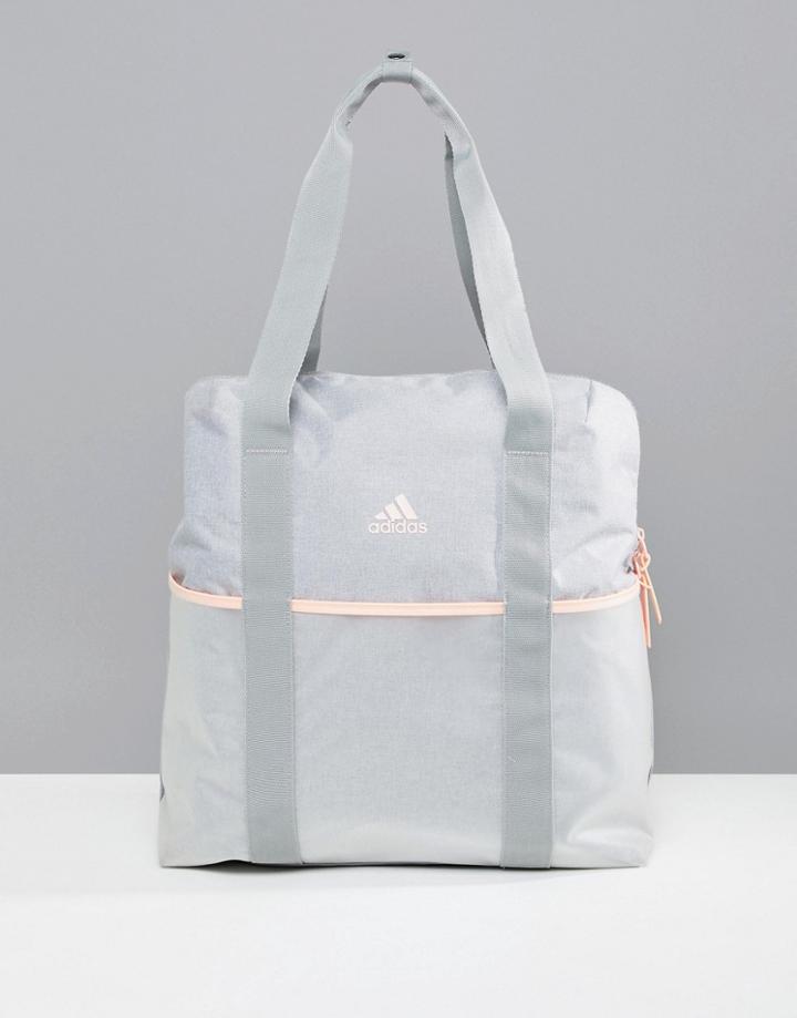 Adidas Training Tote Bag In Gray - Gray