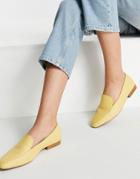 Asos Design Mindy Flat Loafers In Yellow