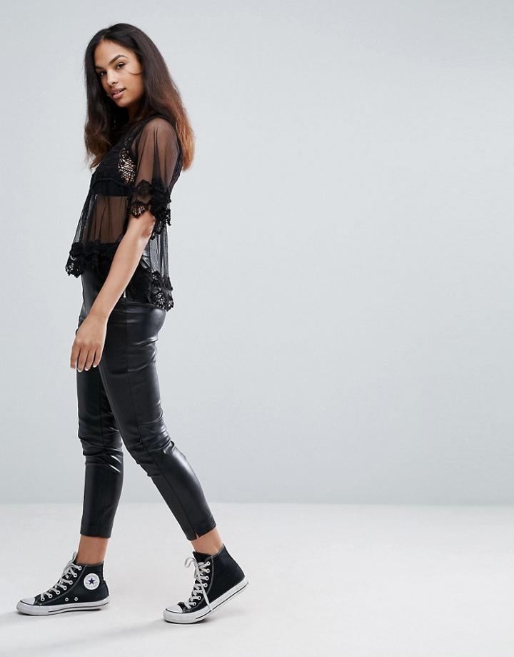 New Look Pu Pants - Black