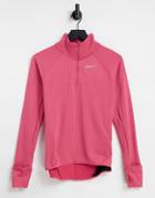 Nike Running Element Therma-fit Half Zip Top In Pink
