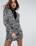 Asos Zebra Print Soft Blazer - Multi