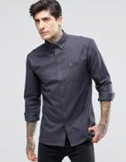 Farah Shirt With Flannel Gingham In Regular Fit Gray - Gray
