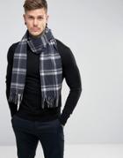 Selected Homme Woven Scarf With Check - Navy