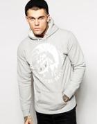 Diesel Hooded Sweatshirt S-agnes Mowhawk Print - Gray