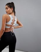 Minkpink Active Off The Grid Lattice Back Sports Crop Top - White
