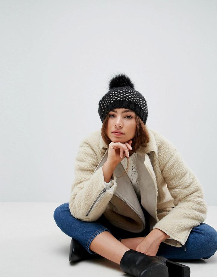 Urbancode Knitted Mix Beanie Hat - Black