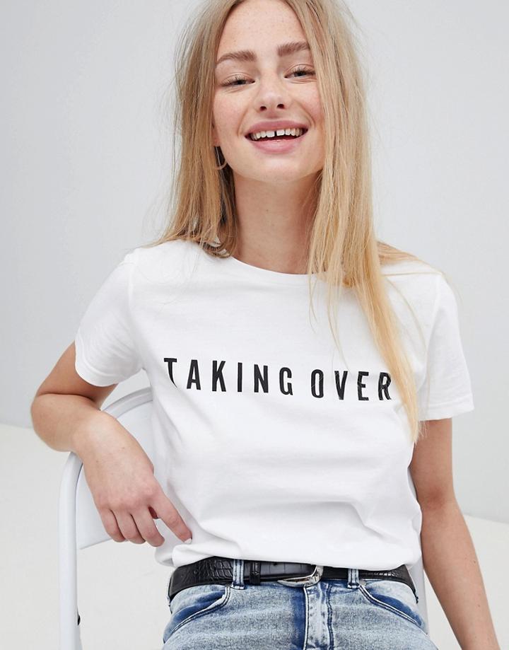 Dr Denim Slogan T-shirt - White