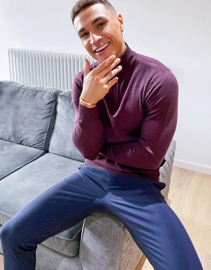 French Connection Soft Touch Half-zip Knit Sweater In Burgundy-red
