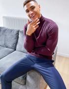 French Connection Soft Touch Half-zip Knit Sweater In Burgundy-red