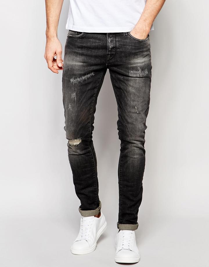 Selected Skinny Italian Black Jeans - Black
